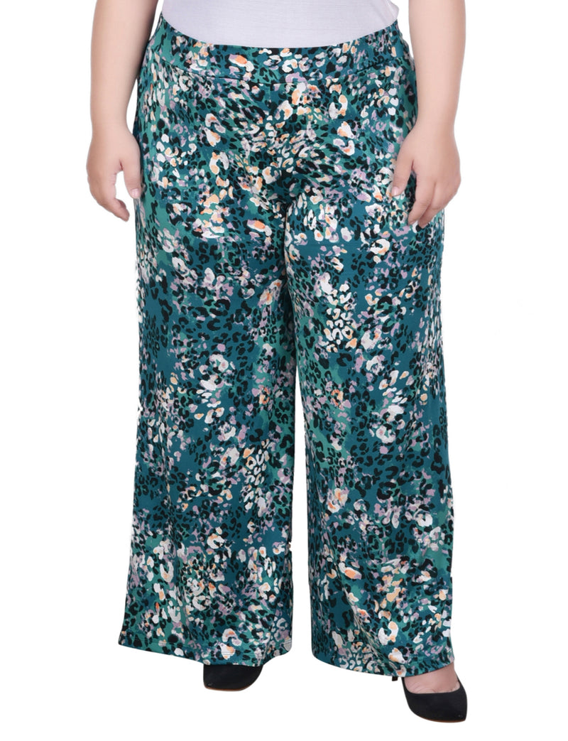 Plus Size Wide Leg Pull On Pant