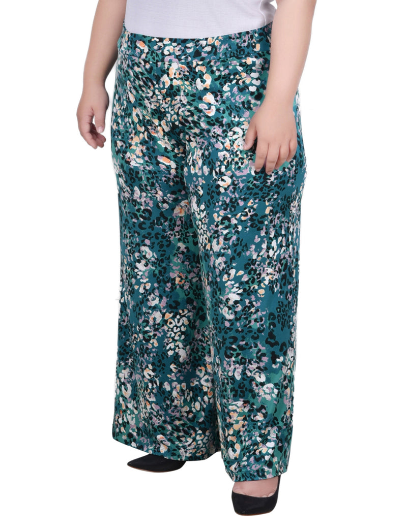 Plus Size Wide Leg Pull On Pant