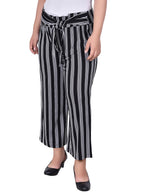 Plus Size Cropped Pull On with Sash Pant