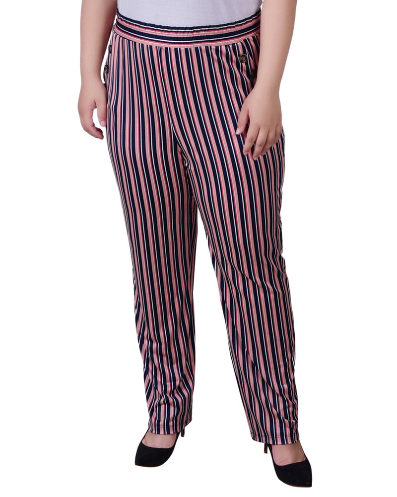 Plus Size Wide Waist Pull On Pants
