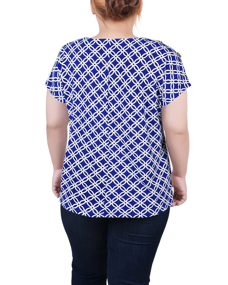 Plus Size Short Extended Sleeve Top