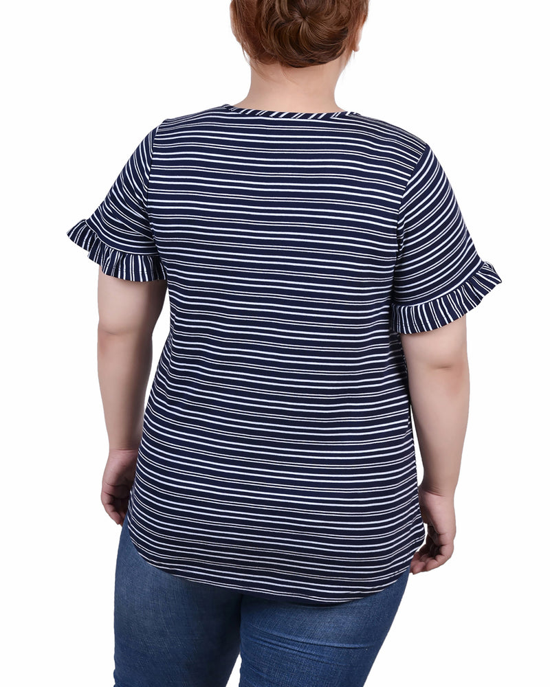 Plus Size Short Bell Sleeve Top