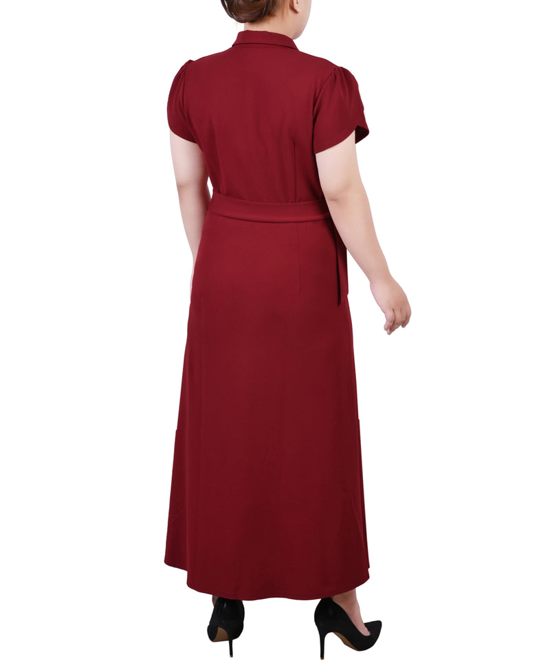 Plus Size Midi Petal Sleeve Dress