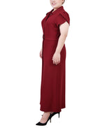 Plus Size Midi Petal Sleeve Dress