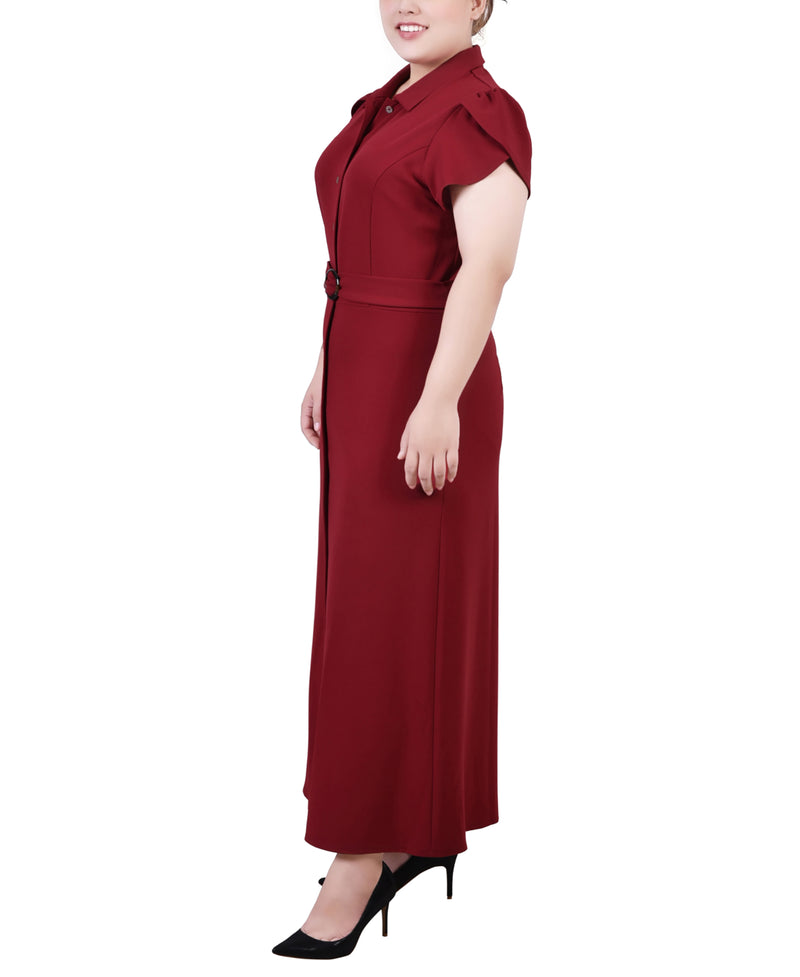 Plus Size Midi Petal Sleeve Dress